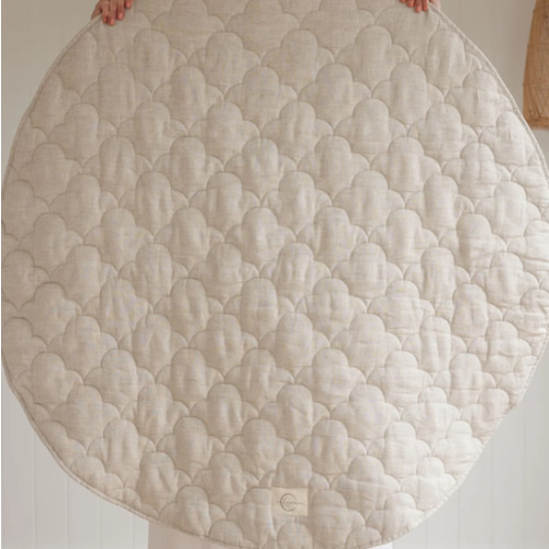 Natural Oat Quilted Play Mat | Soft & Safe for Babies – Linen Label