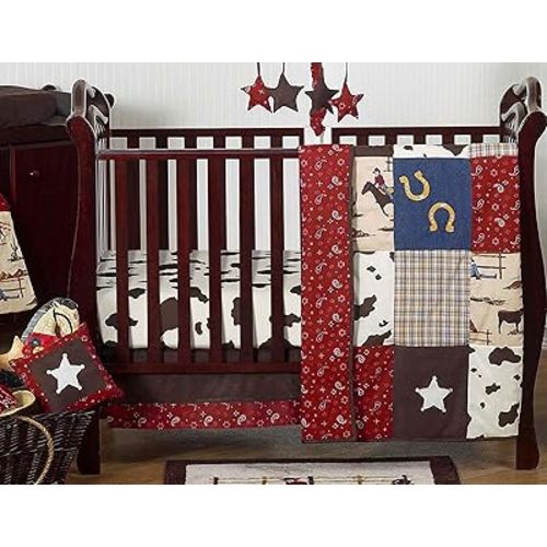 Sweet Jojo Designs Wild West Western Horse Cowboy Baby Boy Bedding 11pc Crib Set