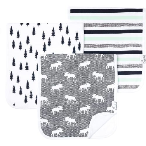 Copper Pearl Baby Burp Cloth Large 21''x10'' Size Premium Absorbent Triple Layer 3 Pack Gift Set for Boys “Scout Set