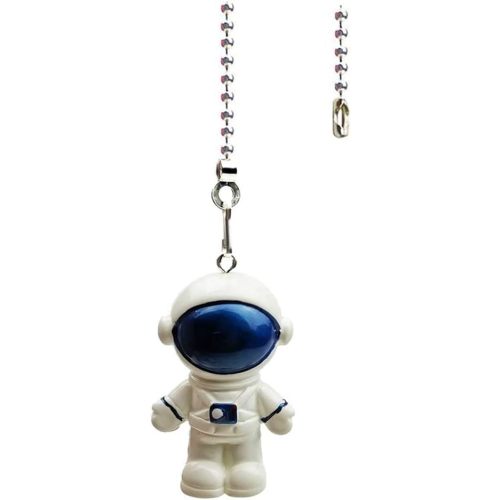 12 inch Ceiling Fan Pull Chain Mini Blue Spaceman Charm Pendant Ceiling Fan Danglers Fan Pulls Chain Extender with Ball Chain Connector for Ceiling Fan Light Decoration