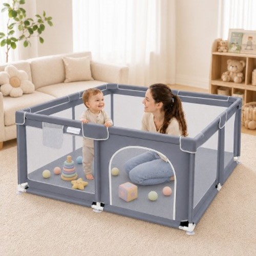 Kmaier Baby Playpen,Large Indoor and Outdoor Play Yards,360° Visibility,For Toddler-