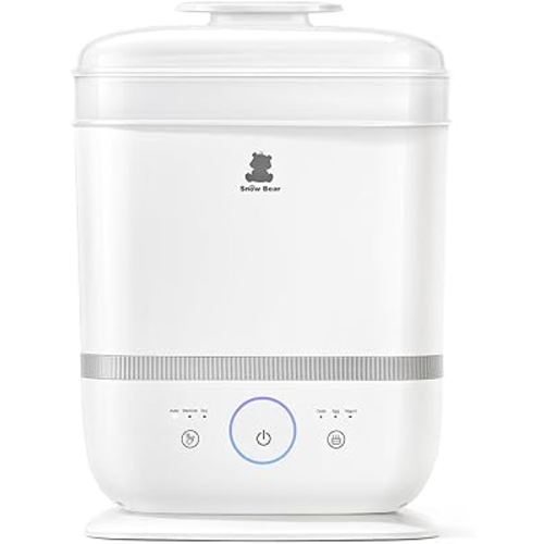 Snow Bear Baby Bottle Sterilizer and Dryer with Touchscreen, 6-in-1 Steam Bottle Sterilizer for Baby Bottles Pacifier, Breast Pump Part, 13 Bottles Extra-Large Capacity for Fast Drying Baby Essential