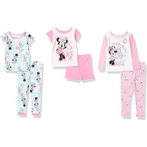 Disney Unisex Kids' 6-piece Snug-fit Cotton Matching Comfortable Pajama Set, Soft & Cute for Kids
