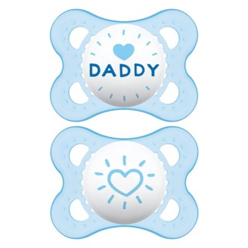 Mam Love & Affection Daddy Pacifier 0-6 Months - 2ct Blue