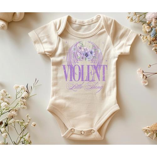 Fourth Wing Baby Bodysuit Violent Little Thing, Bookish Baby Shower gift idea Booklover, Iron Flame pregnancy, Newborn Riders Quadrant shirt