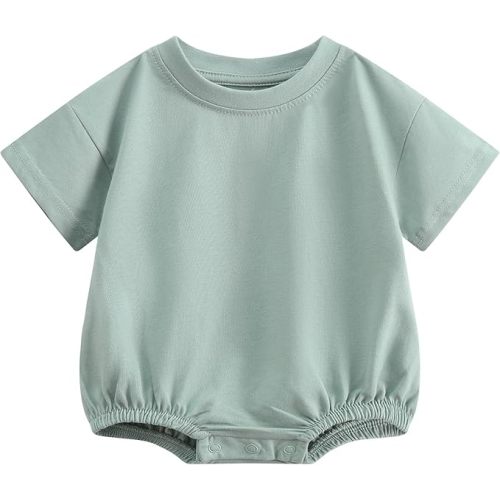 Baby Boy Girl Bubble Romper Infant Toddler T-Shirt Bodysuit