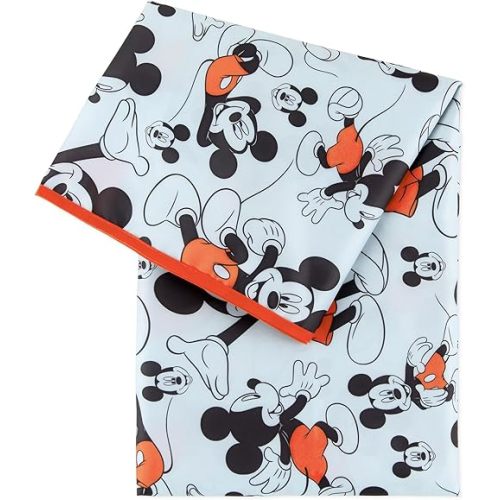 Bumkins Disney Baby Splat Mat for Under High Chair, Babies Toddlers Eating Mess Mat, Waterproof Reusable Cloth for Arts and Crafts, Play Mat for Kids, Floor or Table, Fabric 42inx42in, Mickey Mouse