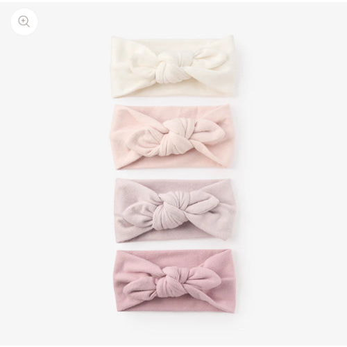 Brushed Cotton Knotted Bow Headband 4 Pack