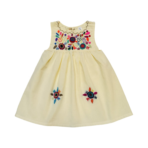 Artelexia Embroidered Sleeveless Dress - Cream - Embroidered Sleeveless Dress - Cream
