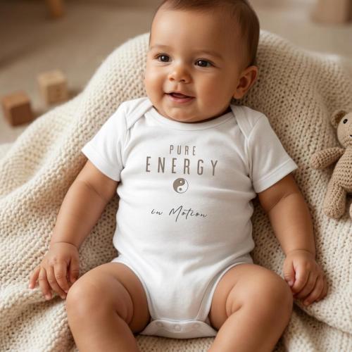 Baby Onesie – Yoga Mom Matching Outfit, Neutral Spiritual Baby Bodysuit, Pure Energy