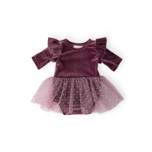 Amethyst Velvet Tutu Bodysuit | Mila & Rose