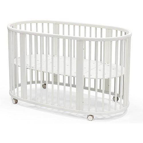 Stokke Sleepi Bed V3, White - Suitable for Ages 0-5 Years Old - Adjustable, Stylish & Flexible - Sturdy Beech Wood Frame