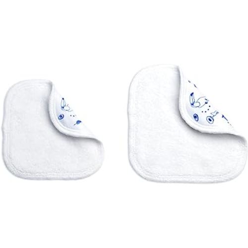 Mustela Reusable & Washable Baby Eco-Wipes - 100% Organic GOTS Certified Cotton Pads for Quick Cleanups or Makeup Removal - 6 counts (3 Large & 3 Small)