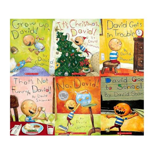No, David! 6 Book Collection Set (David Gets in Trouble, David Goes to School, No, David!, Grow Up David! , That's Not Funny, David!, It's Christmas, David!) By David Shannon
