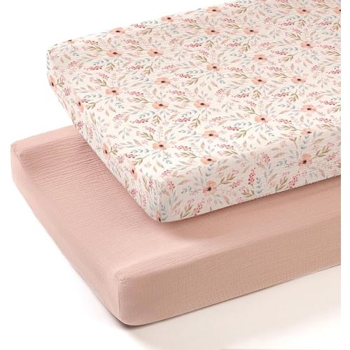 lulumoon Muslin Changing Pad Covers: Baby Cotton Changing Table Covers - Soft Changing Pad Sheets for Boys Girls