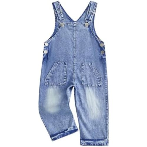 Toddler Baby Boy Girl Denim Jean Bib Overalls Suspender Pants Spring Fall Outfits