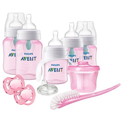 Philips Avent Anti-colic Baby Bottle with AirFree vent Beginner Gift Set Pink, SCD393/04
