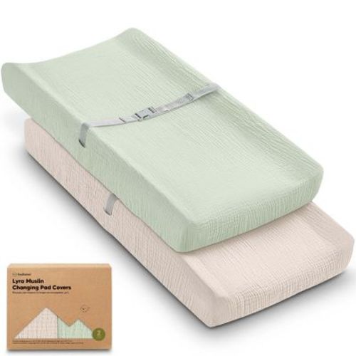 KeaBabies Lyra Muslin Changing Pad Cover for Baby Girls, Boys, Soft Organic Muslin Cotton Diaper Changing Table Cover Sheets, 34x18 (Sage)