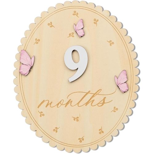Baby Girl Monthly Milestone Signs, 1-12 Monthly Baby Milestone Girl, Newborn Photography Props Double-Sided, Nursery Decor for Girls (M03)