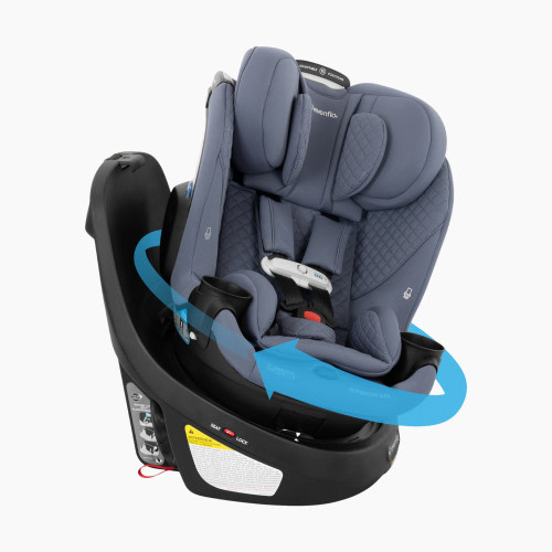 Evenflo Revolve360 Slim 2-in-1 Rotational Car Seat with Green & Gentle Fabric - Flint