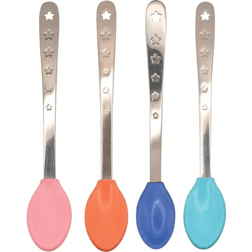Nuby 2-in-1 Hot Safe Feeding Spoons - (4-Pack) Baby Spoons for Safe Feeding - 4+ Months