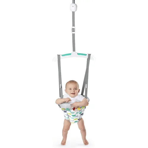 Bright Starts Playful Parade Door Jumper for Baby with Adjustable Strap, 6 Months and Up, Max Weight 26 lbs