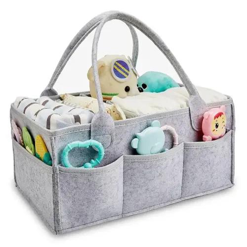 Cute Felt Storage Basket, Multi-purpose Diaper Caddy, Portable - TikTok Shop