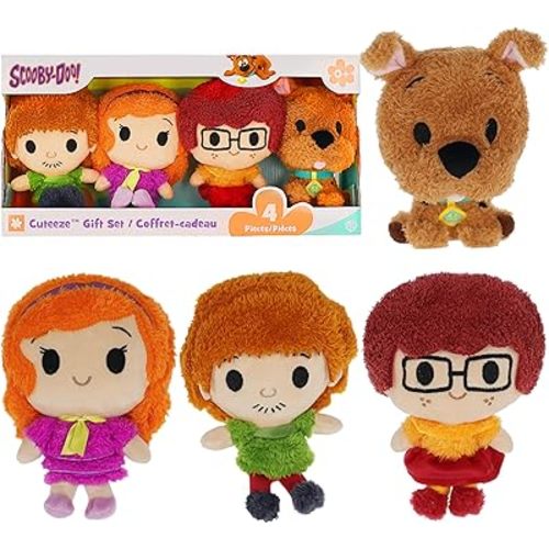 Kids Preferred Scooby-Doo 4 Piece Cuteeze Set - Scooby Doo, Shaggy, Velma, & Daphne Plush - for Baby and Toddler Boys & Girls - 6 Inches