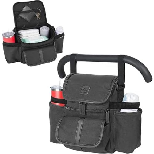 NT·hut Baby Stroller Organizer with 2 Wide Cup Holders and Multiple Pockets
