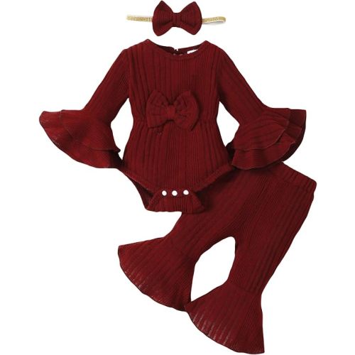 SUNNY PIGGY Baby Girl Clothes Toddler Infant Fall Winter Outfits Romper Newborn 0 3 6 9 12 18 Months Girls’Clothing Set