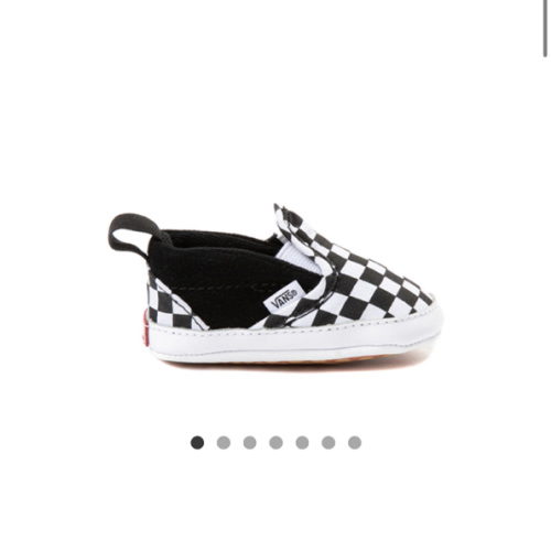 Vans Slip-On V Checkerboard Crib Shoe - Baby - Black / White | Journeys