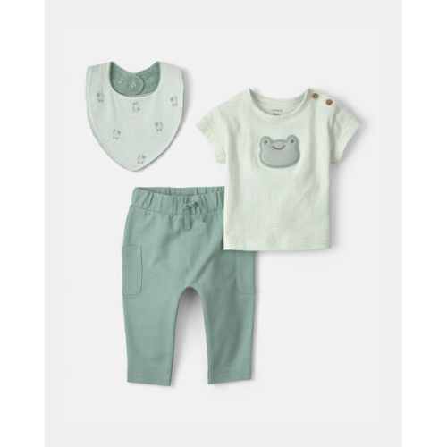 Baby Boy 3-Piece Frog Top & Pant Set - Green | Carter's