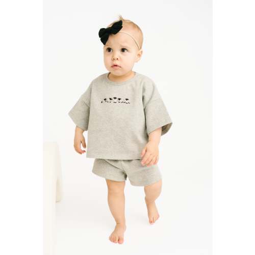 Gray Sheep Embroidered Slouchy Set