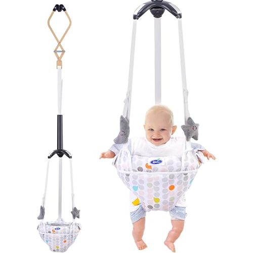 Baby Doorway Jumper, Baby Jumper for Indoor/Outdoor Play, Doorway Jumper for Baby with Adjustable Strap, Easy to Assemble & Store (Ideal Gift for 6-24 Months)