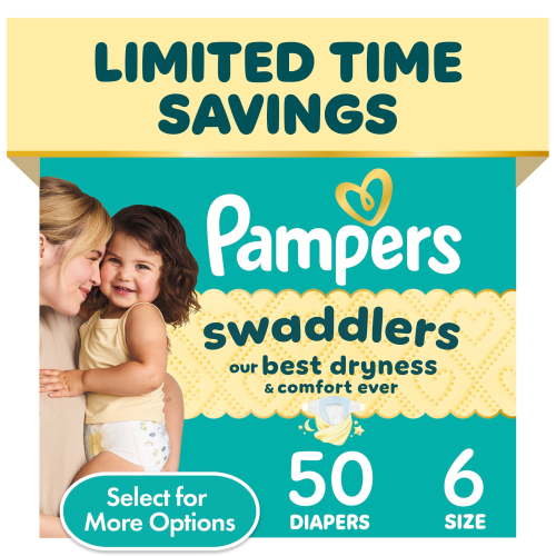 Pampers Diapers Size 6 with Leak Protection 50 Count