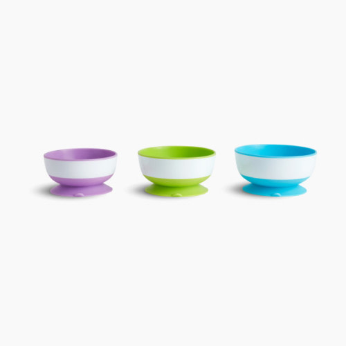 Munchkin Stay Put Suction Bowls (3 Pack) - Purple/Green/Blue