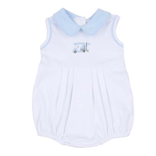 Little Golfer Collared Bubble - Light Blue