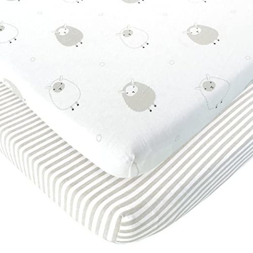 Joey + Joan Pack and Play Sheets Fitted - Grey
