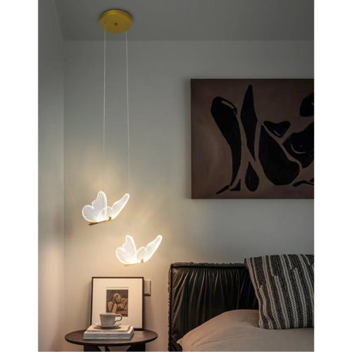Wrought Studio™ Modern 2 - Light Butterfly Chandelier | Wayfair