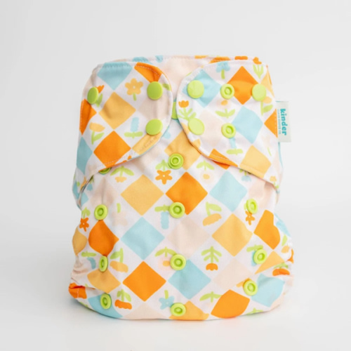 Floral: Essentials Pocket Cloth Diaper with Athletic Wicking Jersey, Grows with your Baby