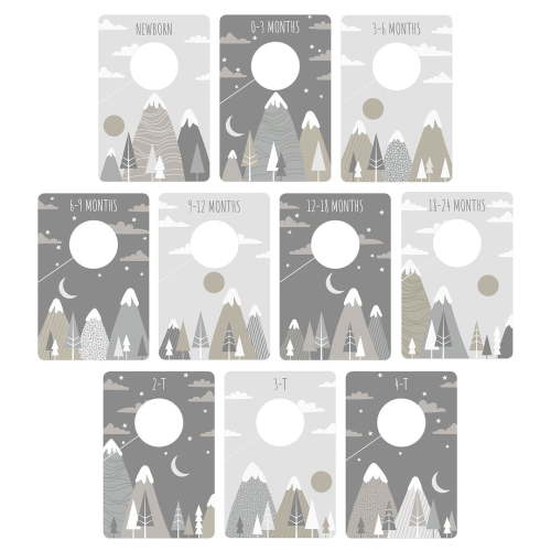 Gender Neutral Closet Clothing Dividers / Trendy Mountain Closet Organizer For Boy Or Girl Newborn To 4T Clothes / 4" x 6" Adventure Nursery Dividers