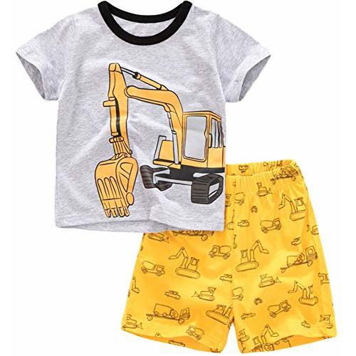 Boys Pajamas 100% Cotton Toddler 2 Piece Short Sleeve Pjs Kids Summer Sleepwear Clothes Set 3t-10t