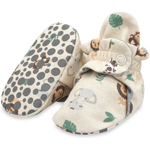 Zutano Unisex Organic Cotton Baby Booties, Stay-On and Non-Slip, Newborn to Toddler