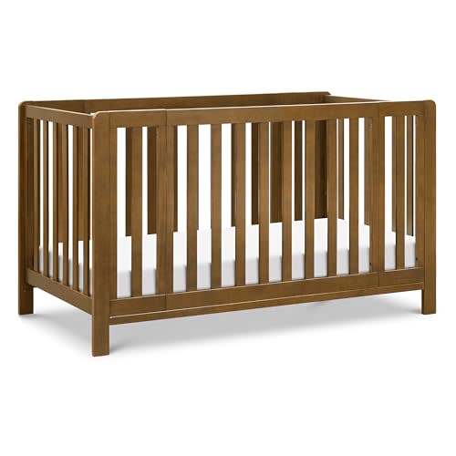 Carter's by Davinci Colby Grow 6-in-1 Convertible Bassinet to Crib in Walnut, Portable Design with Removable Wheels, Wooden Baby Bed w/Four Adjustable Heights | GREENGUARD Gold and FSC Certified