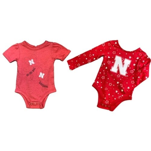 Infant Girls Red Nebraska Star Onesie Set Colosseum