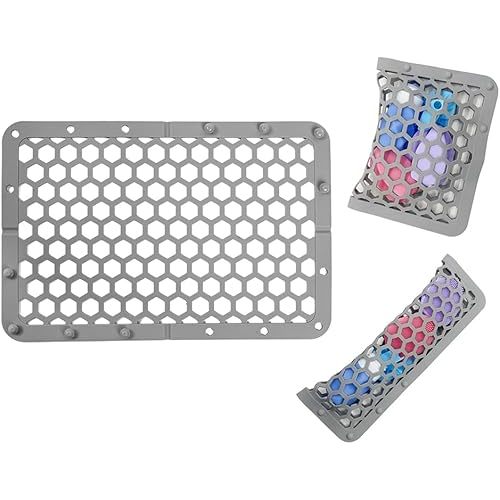 REVEX Silicone Dishwasher Bag,Dishwasher Basket for Baby Items,Baby Bottle Dishwasher Baskets with Adjustable Sizing for Small Parts,Nipples,Pacifiers and Toy Accessories.(Grey),11.8" x 7.9"
