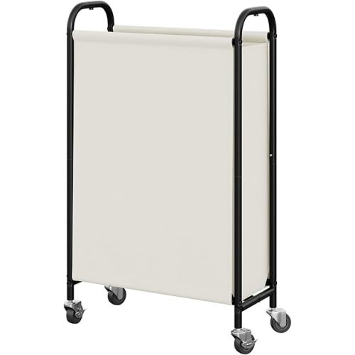 GRANNY SAYS 80L Slim Laundry Hamper with Wheels, Fabric Rolling Laundry Basket, Narrow Clothes Organizer, Tall Hamper for Closet, Laundry Room, Bathroom, Beige