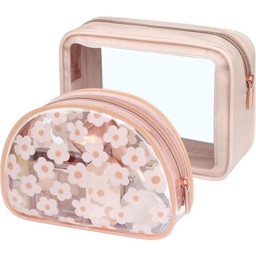 PACKISM Clear Makeup Bag - TSA Approved Toiletry Bag for Carry-on & Checked Luggage, Water Resistant Car Storage Organizer with Reinforced Seams