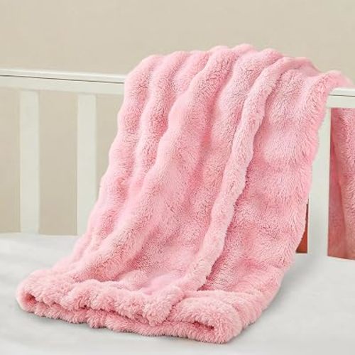 Yurhap 3D Cloud Bubble Baby Blankets for Girls Boys Cuddly Fleece Baby Gift