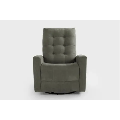 Ansel Olive Fabric 33" Nursery Power Swivel Glider Recliner With Power Headrest & Usb | Nursery Chair